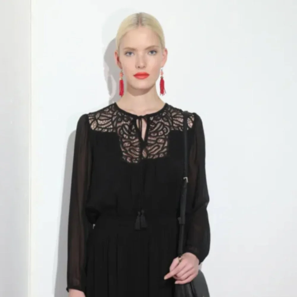 kate spade lace silk sheer blouse XS EUC - Picture 8 of 9